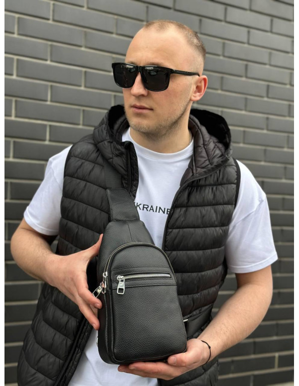 Чоловіча сумка-бананка через плече Novara, чорна