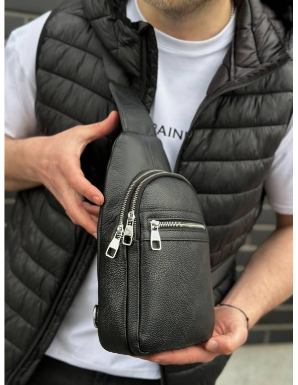 Чоловіча сумка-бананка через плече Novara, чорна