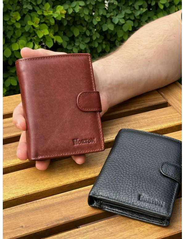 Чоловічий шкіряний гаманець люкс, чоловіче портмоне натуральна шкіра HORTON 301B