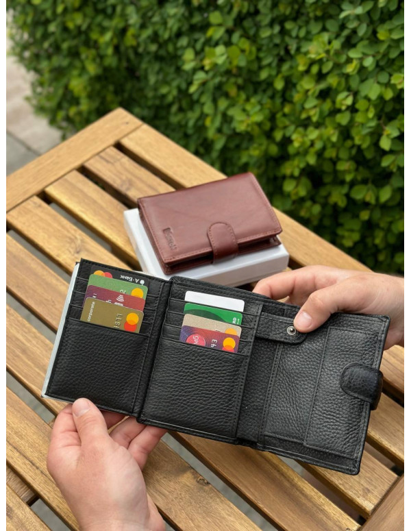 Чоловічий шкіряний гаманець люкс, чоловіче портмоне натуральна шкіра HORTON 301B