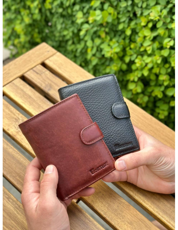 Чоловічий шкіряний гаманець люкс, чоловіче портмоне натуральна шкіра HORTON 301B
