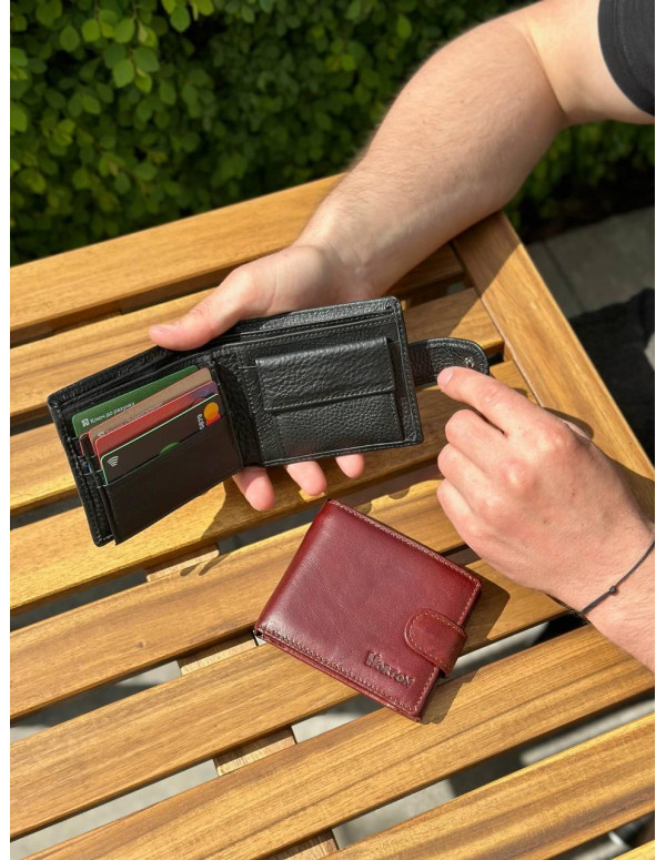 Чоловічий гаманець натуральний гаманець чорний, коричневий HORTON 208