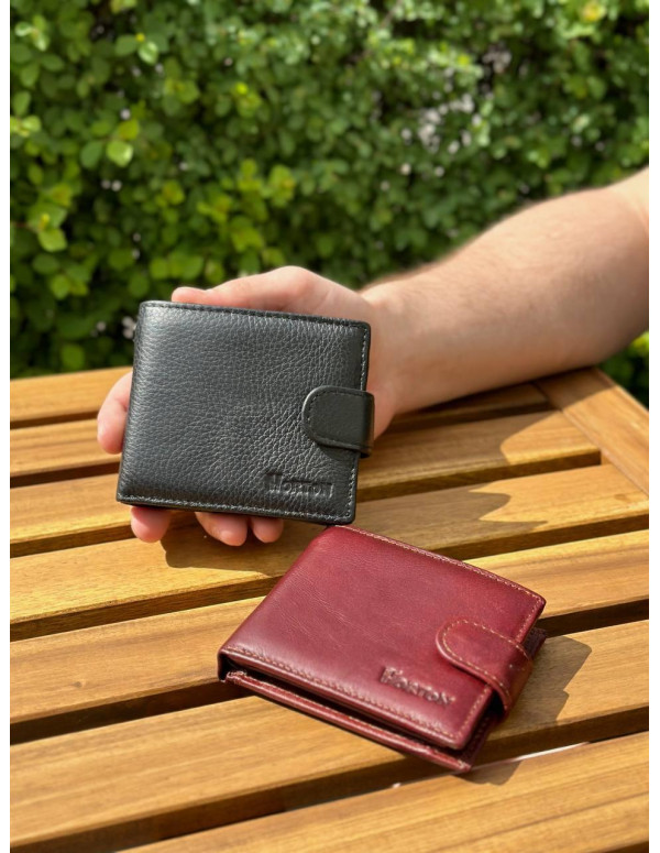 Чоловічий гаманець натуральний гаманець чорний, коричневий HORTON 208
