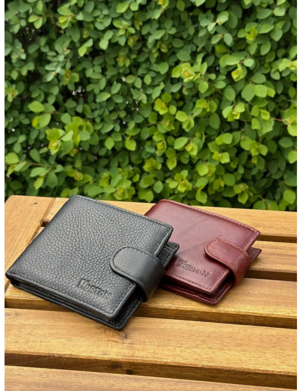 Чоловічий гаманець натуральний гаманець чорний, коричневий HORTON 208