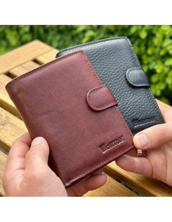 Чоловічий шкіряний гаманець люкс, чоловіче портмоне натуральна шкіра HORTON 301B