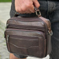 Чоловіча шкіряна сумка барсетка Modica, коричнева