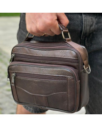 Чоловіча шкіряна сумка барсетка Modica, коричнева