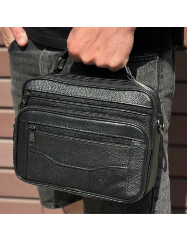 Чоловіча барсетка з ручкою Modica, чорна