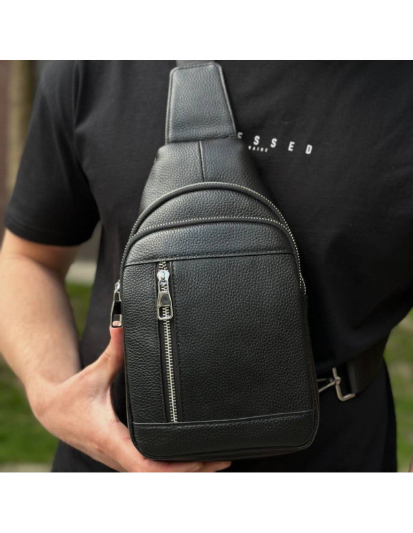 Чоловічий стильний слінг Lucca, чорна