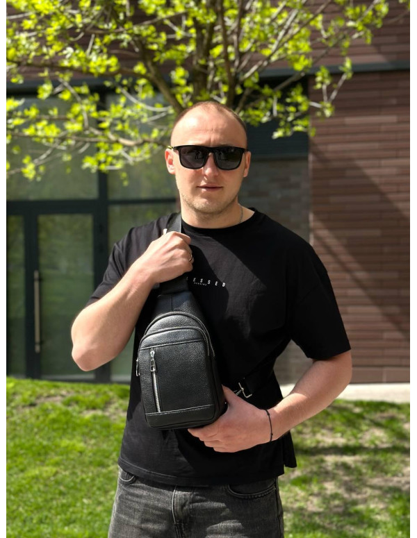 Чоловічий стильний слінг Lucca, чорна