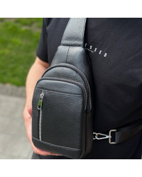 Чоловічий стильний слінг Lucca, чорна