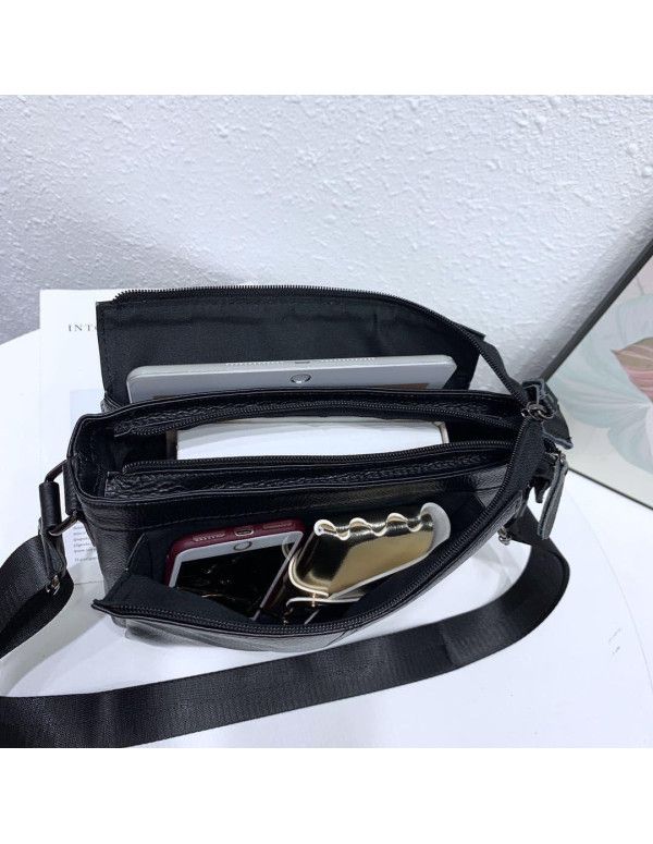 Чоловіча шкіряна сумка-месенджер Martin, чорна