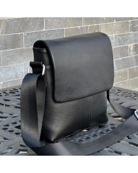 Шкіряна сумка чоловіча через плече Siena,чорна