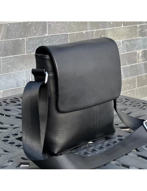 Шкіряна сумка чоловіча через плече Siena,чорна