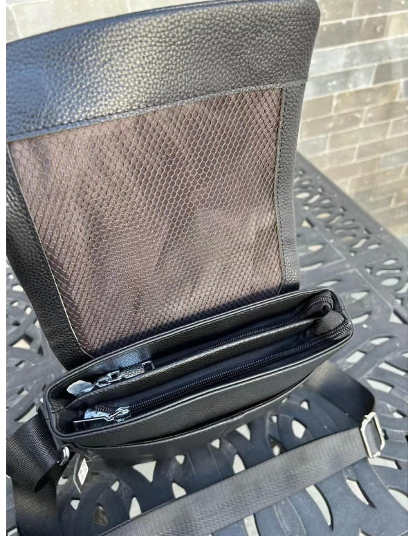 Шкіряна сумка чоловіча через плече Siena,чорна