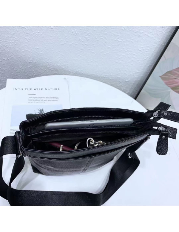 Шкіряна сумка чоловіча через плече Siena,чорна