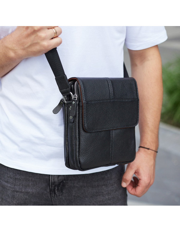 Чоловіча сумка шкіряна планшет Savona, чорна