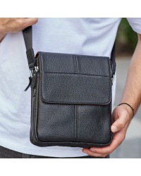 Чоловіча сумка шкіряна планшет Savona, чорна