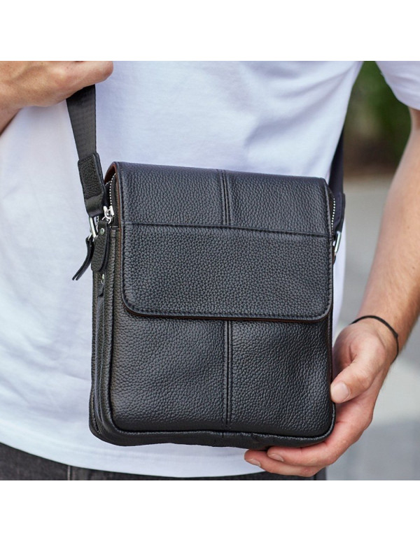 Чоловіча сумка шкіряна планшет Savona, чорна