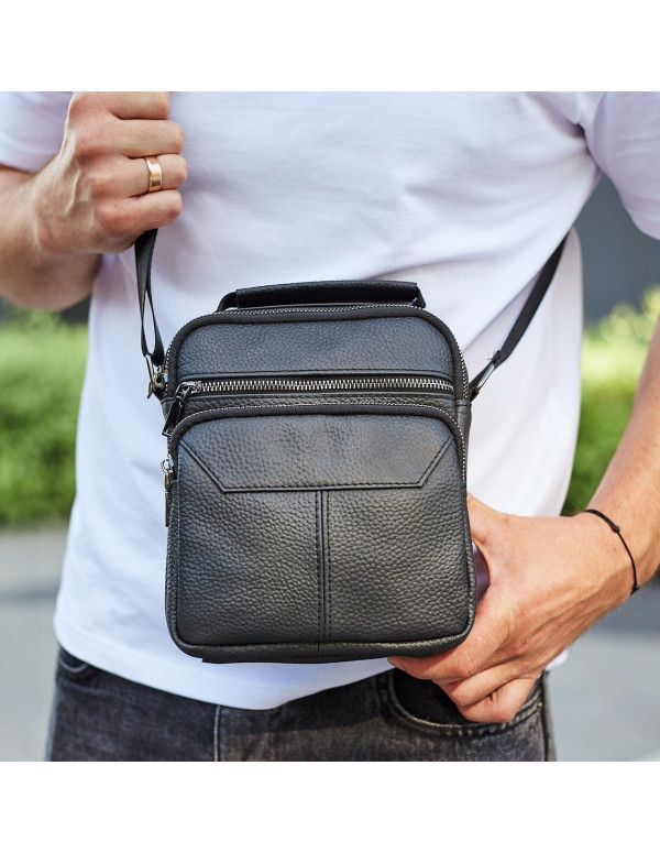 Чоловічий шкіряний месенджер Formia, чорний