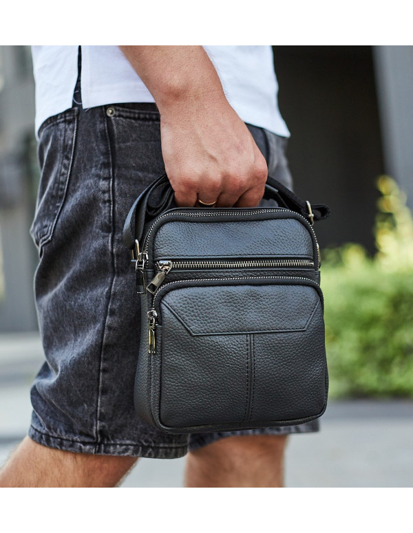 Чоловічий шкіряний месенджер Formia, чорний