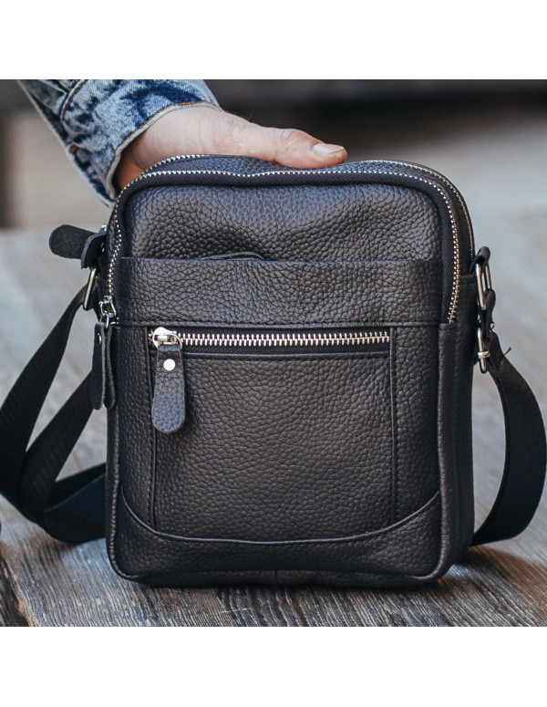 Чоловіча шкіряна сумка планшет Monopoli, чорна