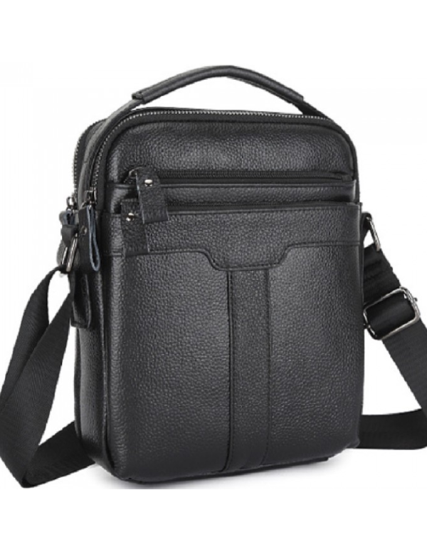 Шкіряна чоловіча сумка-барсетка Berga, чорна