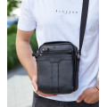 Чоловіча шкіряна сумка-месенджер Ancon, чорна