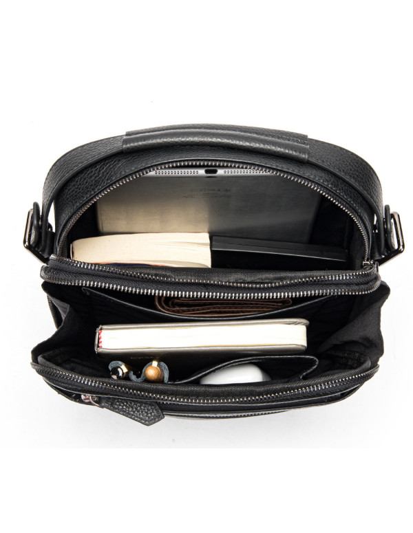 Чоловіча шкіряна сумка через плече Sanremo, чорна
