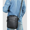 Шкіряна чоловіча сумка планшет через плече Matera, чорна