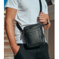 Чоловіча шкіряна сумка через плече Nola, чорна