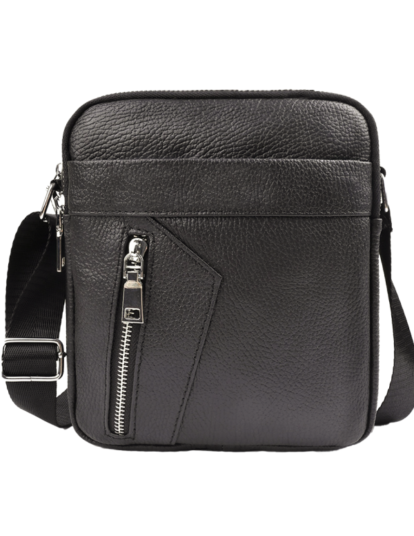 Чоловіча шкіряна сумка через плече Nola, чорна