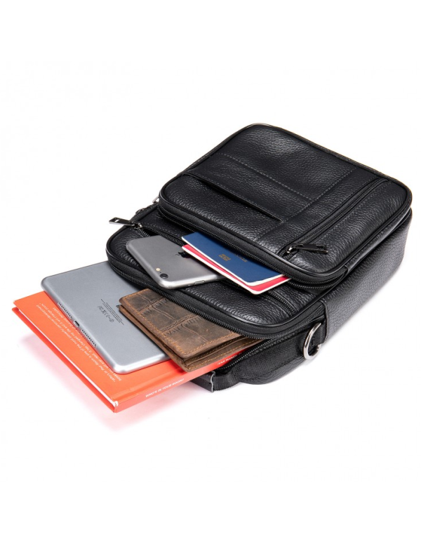 Чоловіча шкіряна сумка-барсетка Fano, чорна