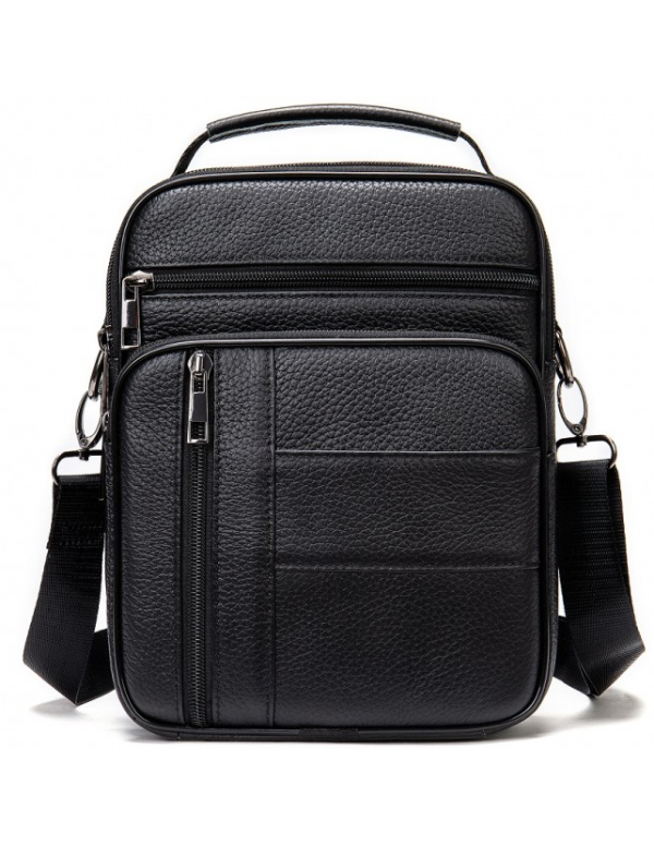 Чоловіча шкіряна сумка-барсетка Fano, чорна