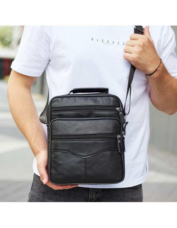 Чоловіча шкіряна сумка-барсетка Nano, чорна