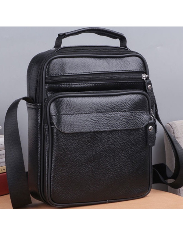 Чоловіча шкіряна барсетка через плече Morvani, чорна