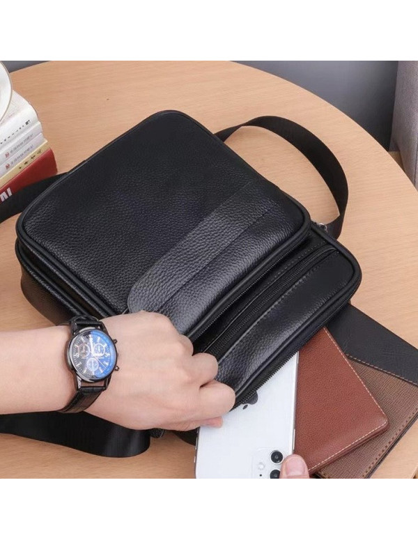 Чоловіча шкіряна барсетка через плече Morvani, чорна