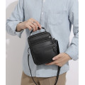 Чоловіча шкіряна барсетка через плече Montano, чорна