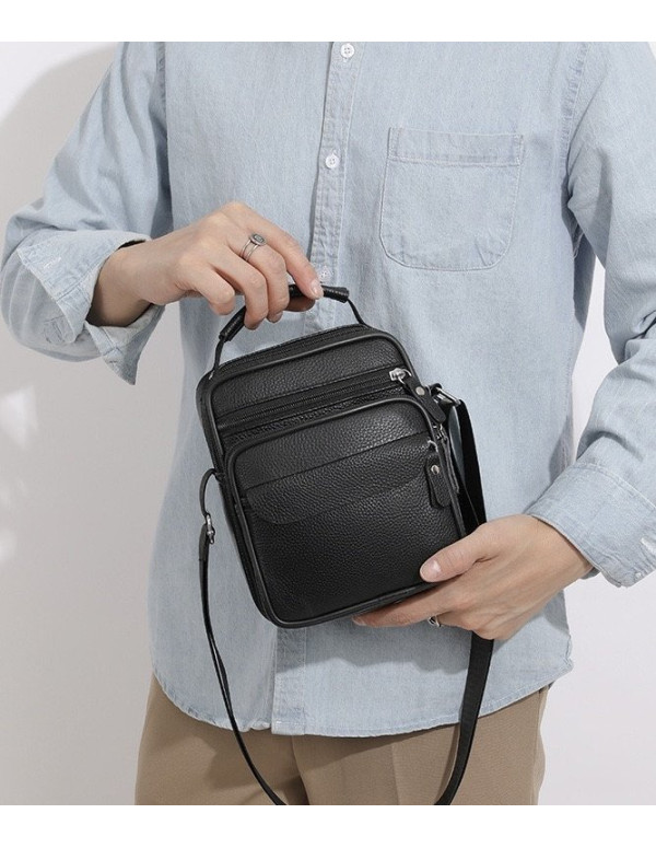 Чоловіча шкіряна барсетка через плече Montano, чорна
