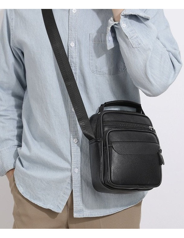 Чоловіча шкіряна барсетка через плече Montano, чорна