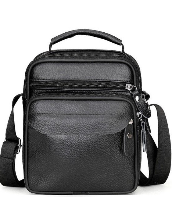 Чоловіча шкіряна барсетка через плече Montano, чорна