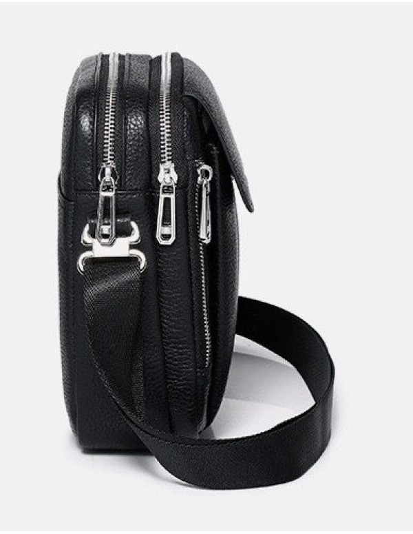 Чоловіча шкіряна сумка-барсетка  Viterbo, чорна