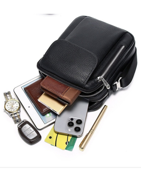 Чоловіча шкіряна сумка-барсетка  Viterbo, чорна