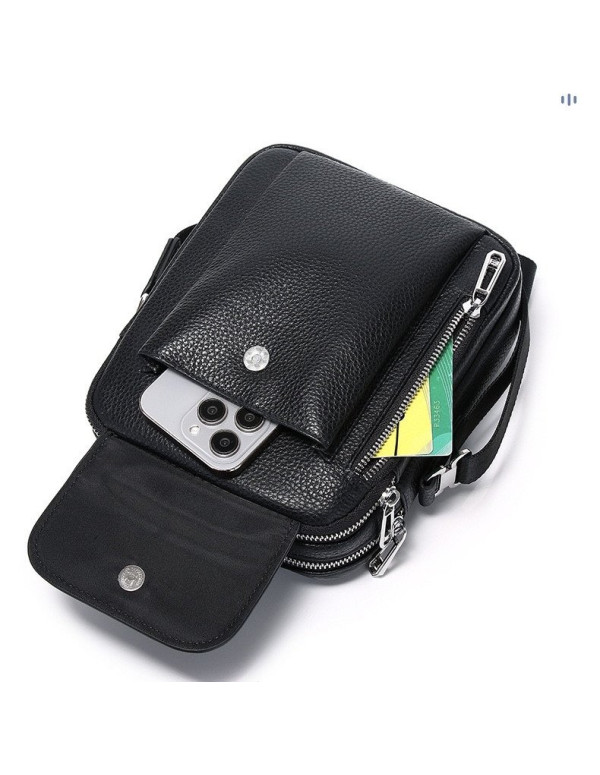 Чоловіча шкіряна сумка-барсетка  Viterbo, чорна