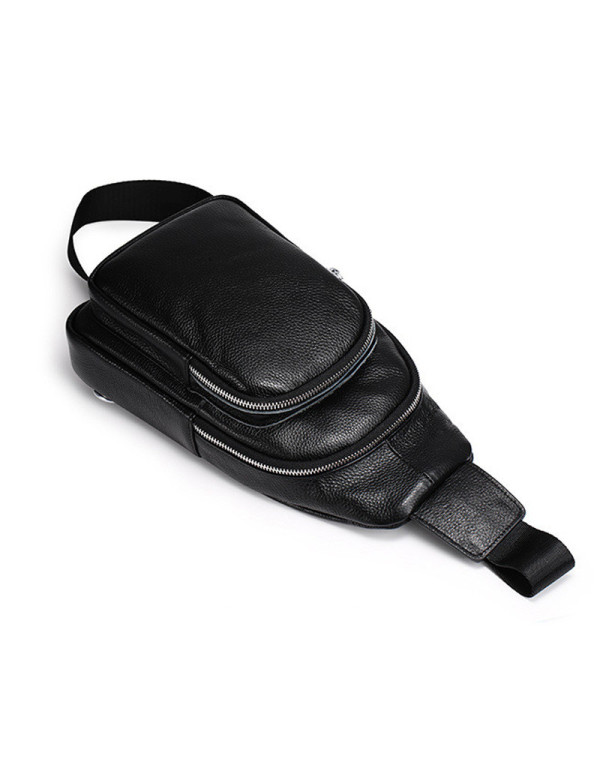 Слінг шкіряний чоловічий на плече Noto, чорна