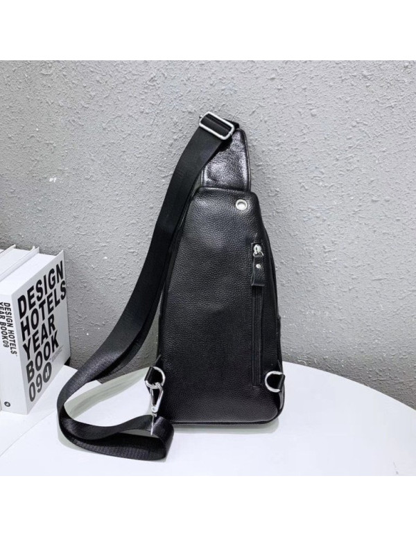 Чоловічий слінг шкіряний Ivrea, чорний