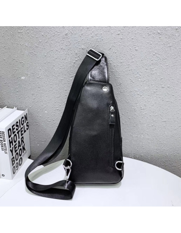 Слінг шкіряний чоловічий на плече Noto, чорна