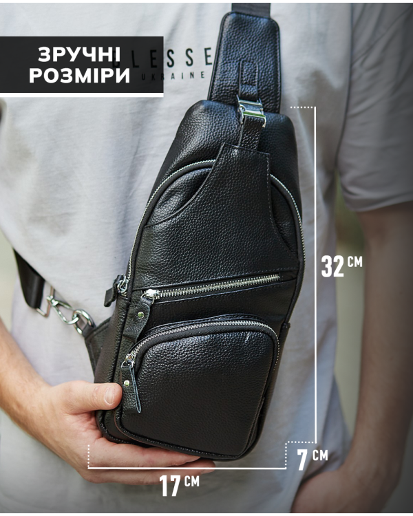 Сумка-слінг чоловіча Foli, чорна