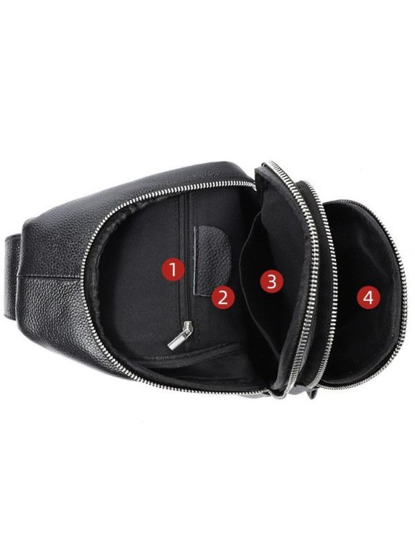 Чоловіча сумка-слінг шкіряна Andria, чорна