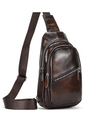 Чоловічий шкіряний слінг на одне плече Carpi, коричневий